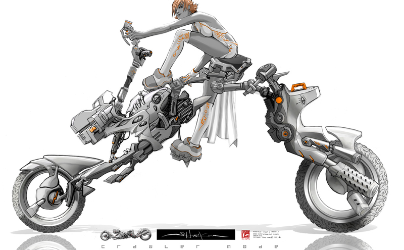 Illustration for article titled She could convert the bike to a jetpack in 15 seconds flat